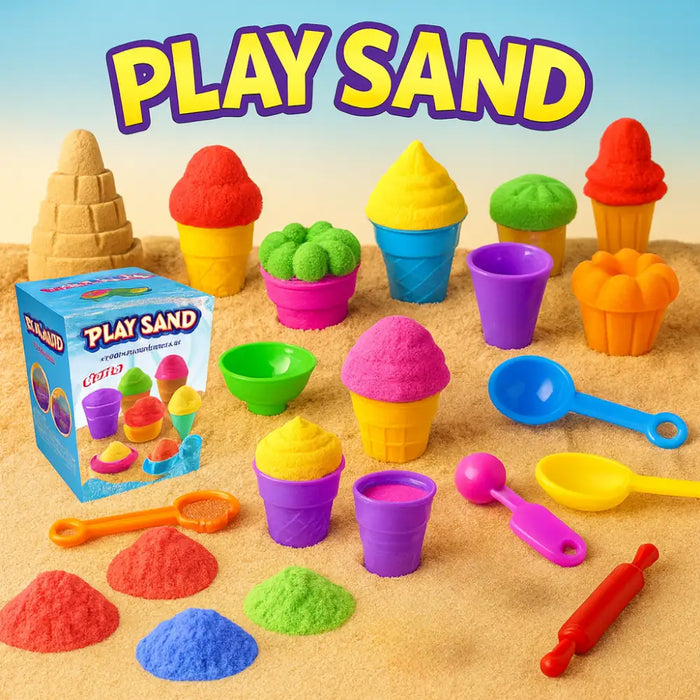 Set De Arena Magica Infantil Con Accesorios y Moldes Variado