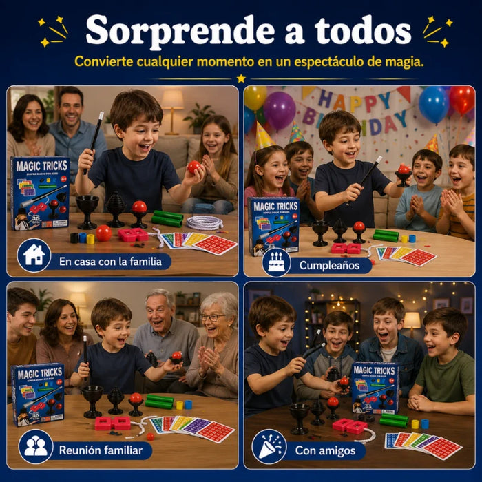 Set Juego De Magia Magic 35 Trucos De Mago Con Varita Niños