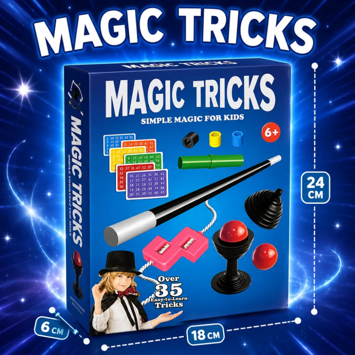 Set Juego De Magia Magic 35 Trucos De Mago Con Varita Niños