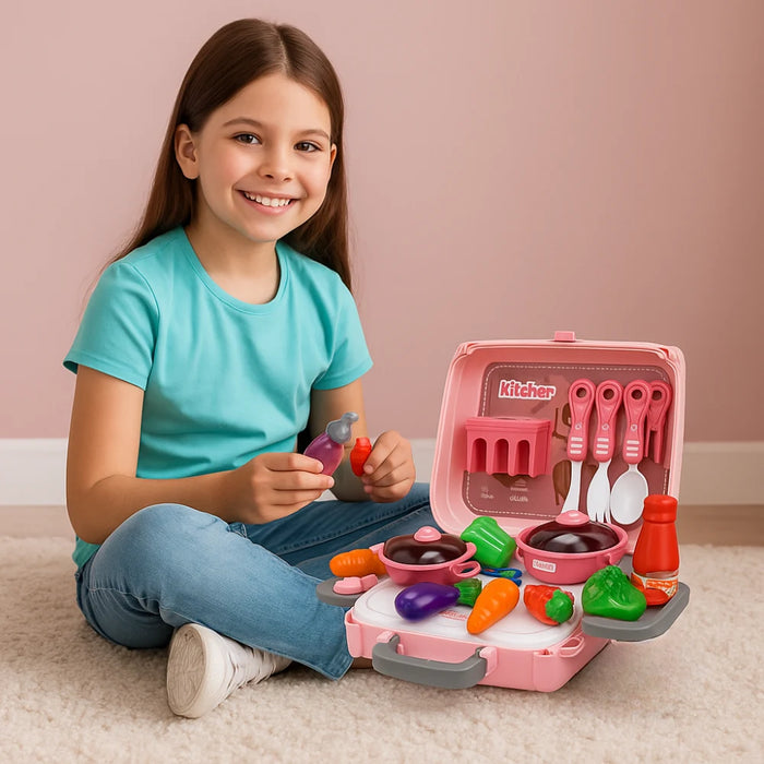 Set Maleta Maletin De Cocina 3 En 1 Infantil Niños Juguete