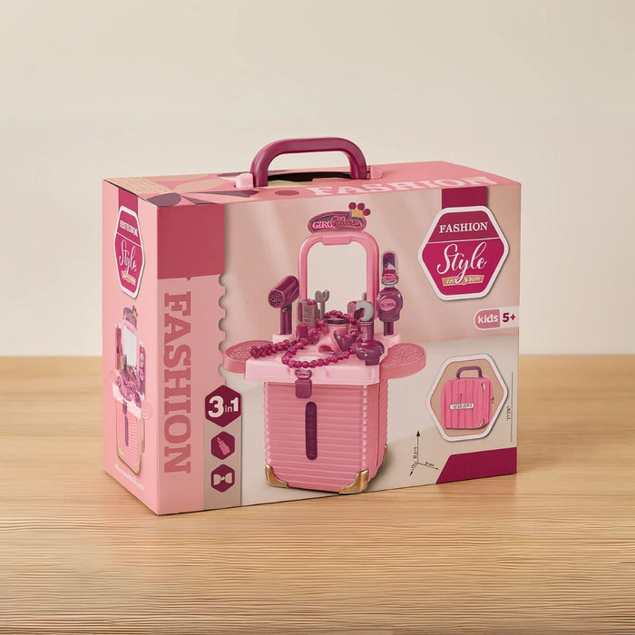 Set Maleta Tocador De Belleza Infantil Con Maquillaje Juguete