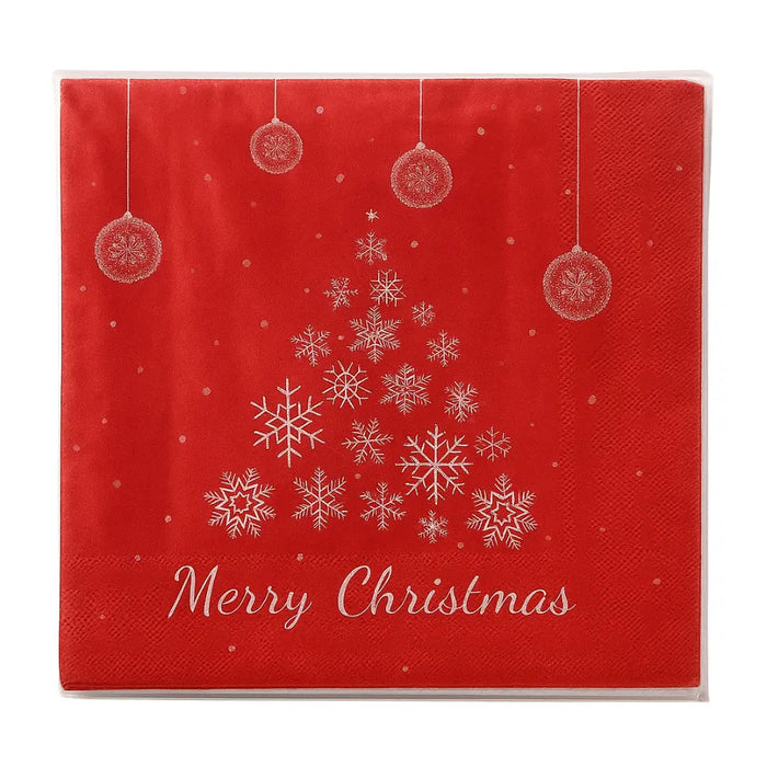 Set de 40 Servilletas Navideñas Con Diseños Variados Decorativos