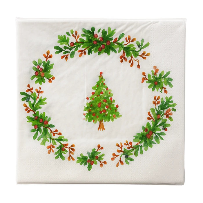 Set de 40 Servilletas Navideñas Con Diseños Variados Decorativos