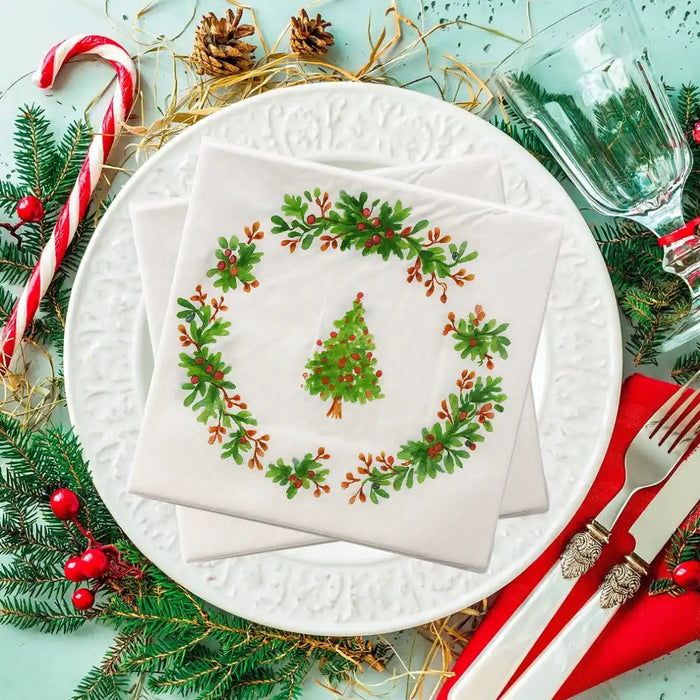 Set de 40 Servilletas Navideñas Con Diseños Variados Decorativos