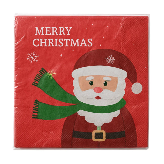 Set de 40 Servilletas Navideñas Con Diseños Variados Decorativos