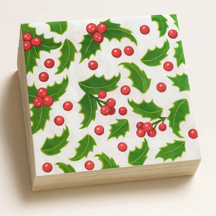 Set de 40 Servilletas Navideñas Con Diseños Variados Decorativos