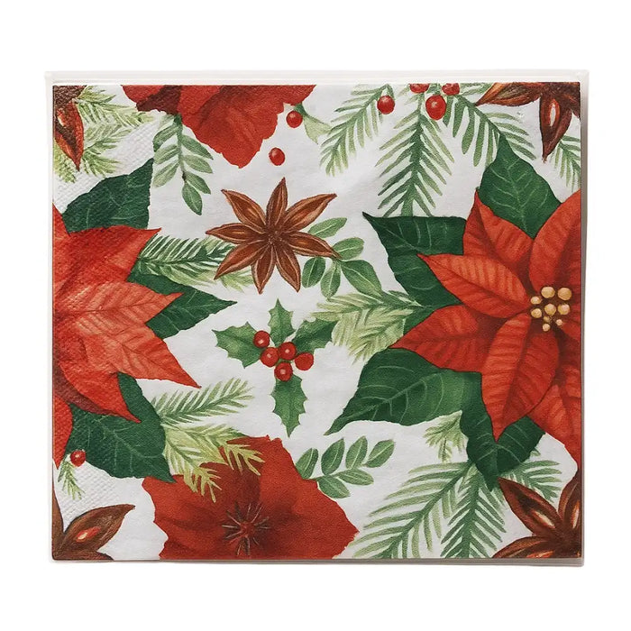 Set de 40 Servilletas Navideñas Con Diseños Variados Decorativos