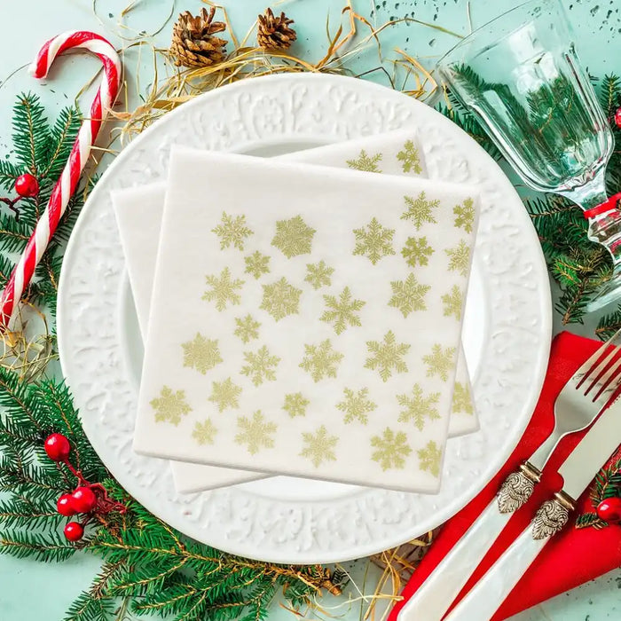 Set de 40 Servilletas Navideñas Con Diseños Variados Decorativos