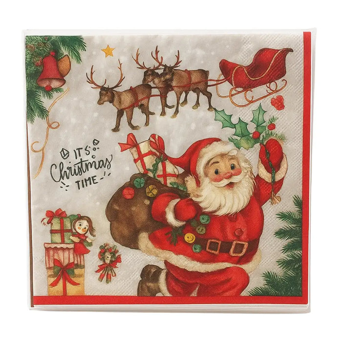 Set de 40 Servilletas Navideñas Con Diseños Variados Decorativos