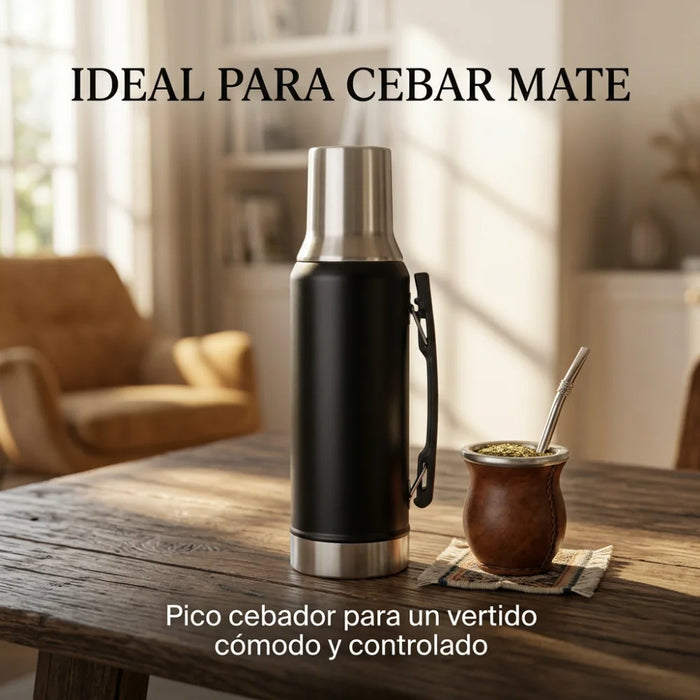 Termo Para Mate 1,2 L Acero Inoxidable Con Pico Cebador
