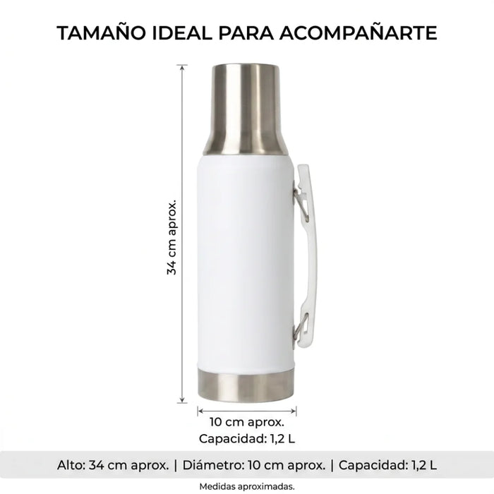Termo Para Mate 1,2 L Acero Inoxidable Con Pico Cebador
