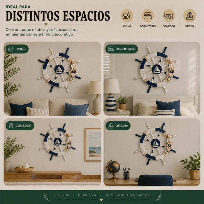 Timon De Barco Decorativo De Madera Para Pared Decoracion
