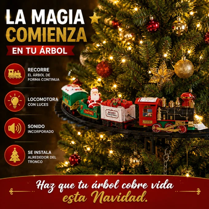 Tren Navideño Electrico Para Arbol Navidad Decorativo Pino