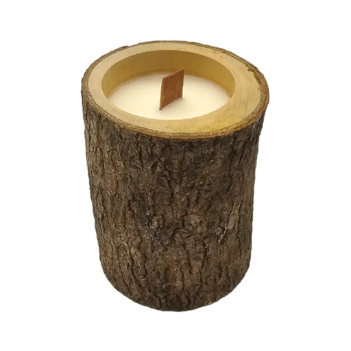 Vela Aromatica Ecologica En Tronco De Madera Fragancia Deco - Fliperex