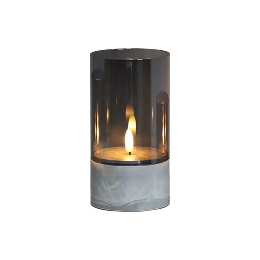 Vela Artificial De Cristal Con Efecto Llama Blanca Luz Led L - Fliperex