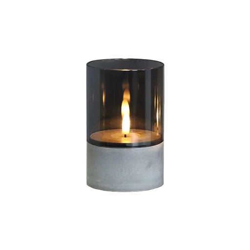 Vela Artificial De Cristal Con Efecto Llama Blanca Luz Led M - Fliperex