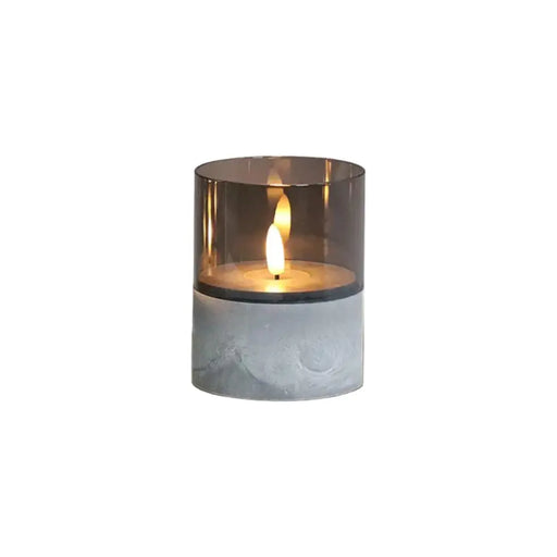Vela Artificial De Cristal Con Efecto Llama Blanca Luz Led S - Fliperex
