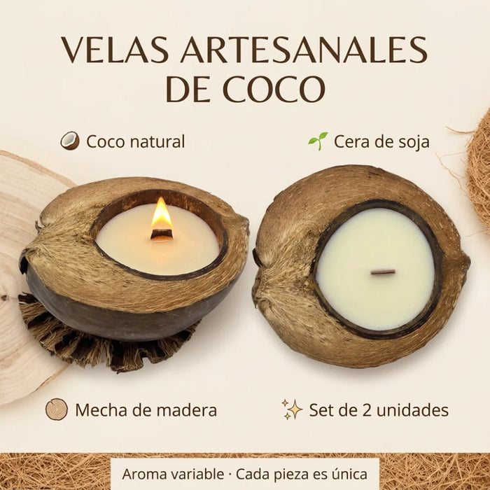 Vela Aromatica Ecologica Aroma De Coco Natural Cera Natural