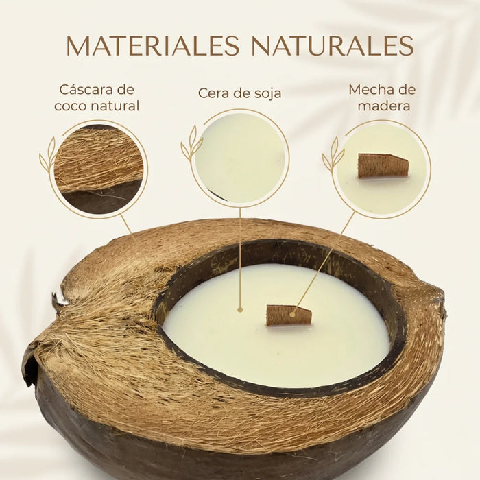 Vela Aromatica Ecologica Aroma De Coco Natural Cera Natural