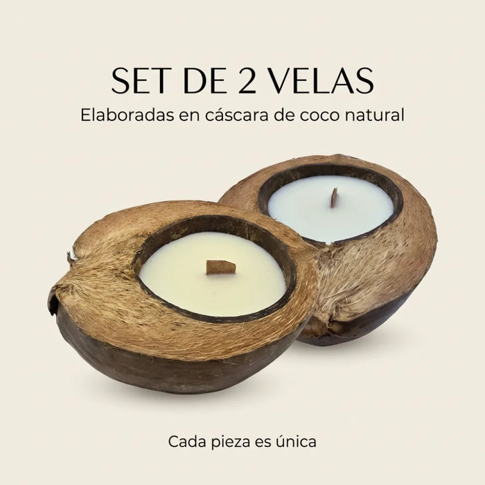Vela Aromatica Ecologica Aroma De Coco Natural Cera Natural