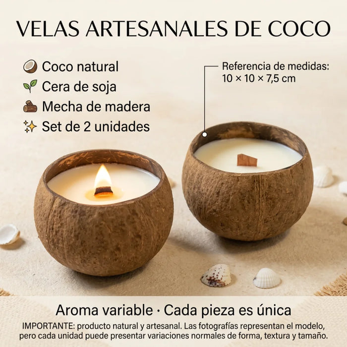 Vela Aromatica Ecologica En Cascara De Coco Cera De Soja