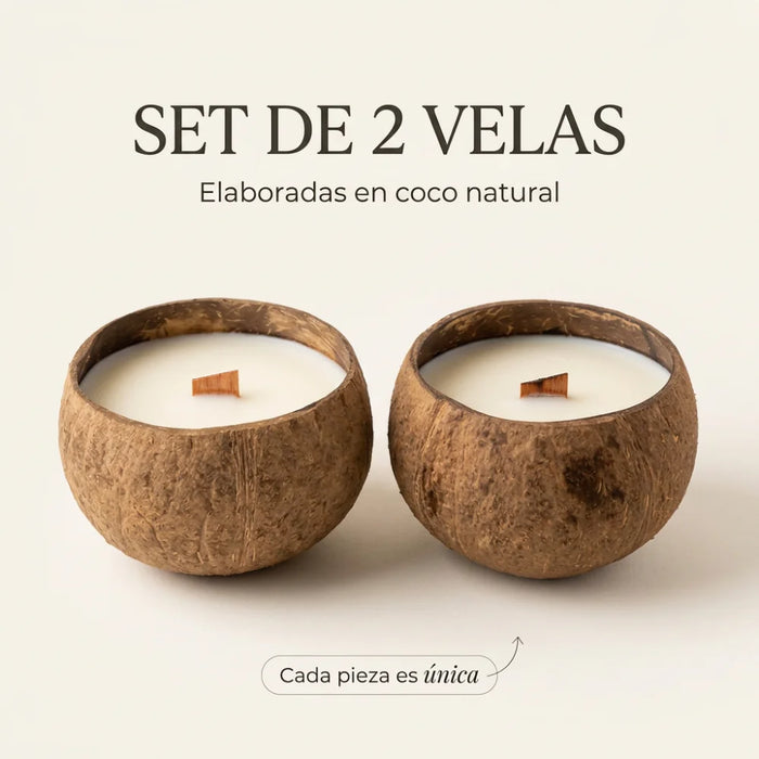 Vela Aromatica Ecologica En Cascara De Coco Cera De Soja
