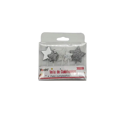 Velas Estrellas Para Cumpleaños Doradas Plateadas Cotillon - Fliperex