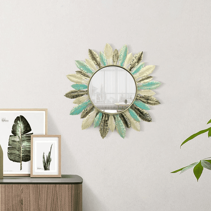 Cuadro De Metal Decorativo De Plumas Metalicas De Colores - Fliperex