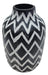 Florero Ceramica Diseño Etnico Vintage Blanco Negro Mediano - Fliperex