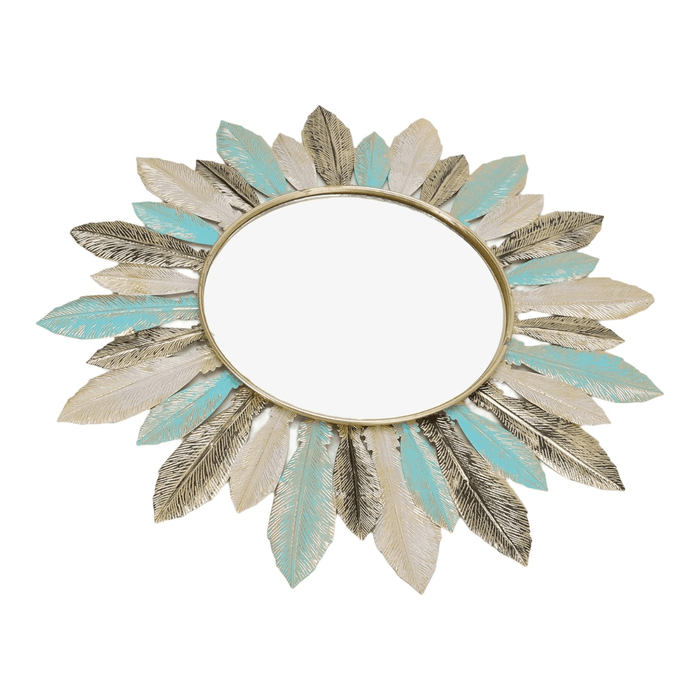 Cuadro De Metal Decorativo De Plumas Metalicas De Colores - Fliperex