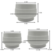 Set 3 Maceteros Maceta De Ceramica Lineas Relieve Blanco - Fliperex