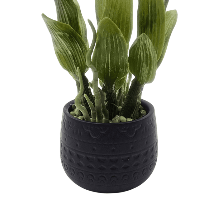 Planta Artificial Orquidea Rosada Decorativa Macetero Loza - Fliperex