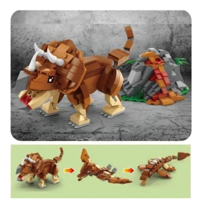 Construye Dinosaurio Triceratops 3 Diseños Armable Bloques