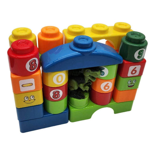 Set Bloques Y Dinosaurios Grande 30 Piezas Con Bolso Estuche - Fliperex