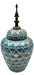 Florero Jarrón De Cerámica Verde Agua Diseño Vintage - Fliperex