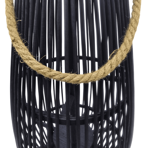 Candelabro De Bambu Negro Porta Vela Nordico Farol 50 CM - Fliperex