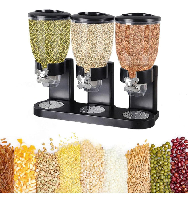 Dispensador Triple De Mesa Cereal Granos Frutos Secos Dulces