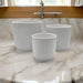 Set 3 Maceteros Maceta De Ceramica Blanco Con Linea Cuadrada - Fliperex