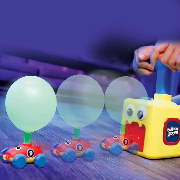 Juego Inflador De Globos Para Niños Autos Carreras Rosado