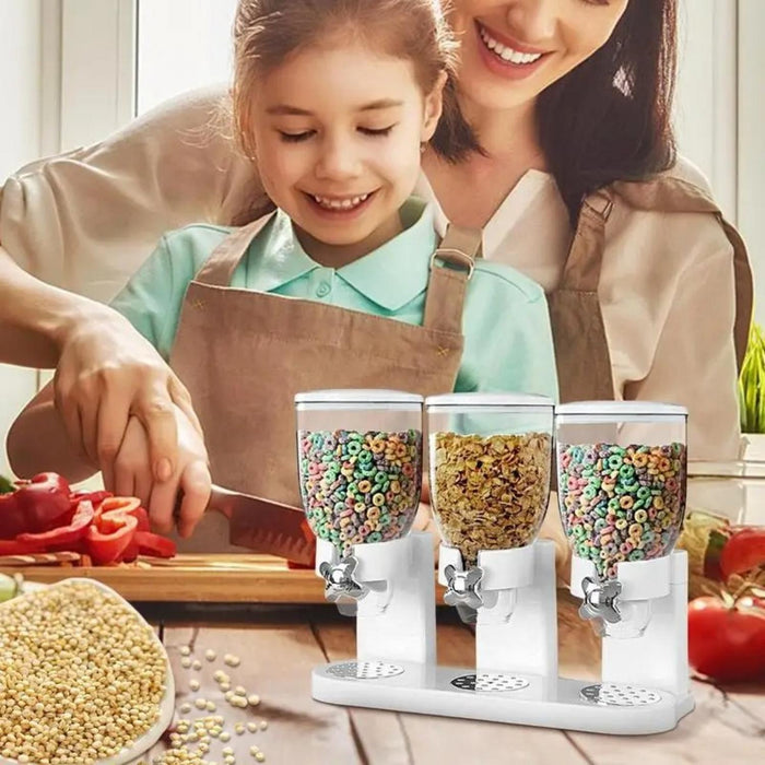 Dispensador Triple De Mesa Cereal Granos Frutos Secos Dulces