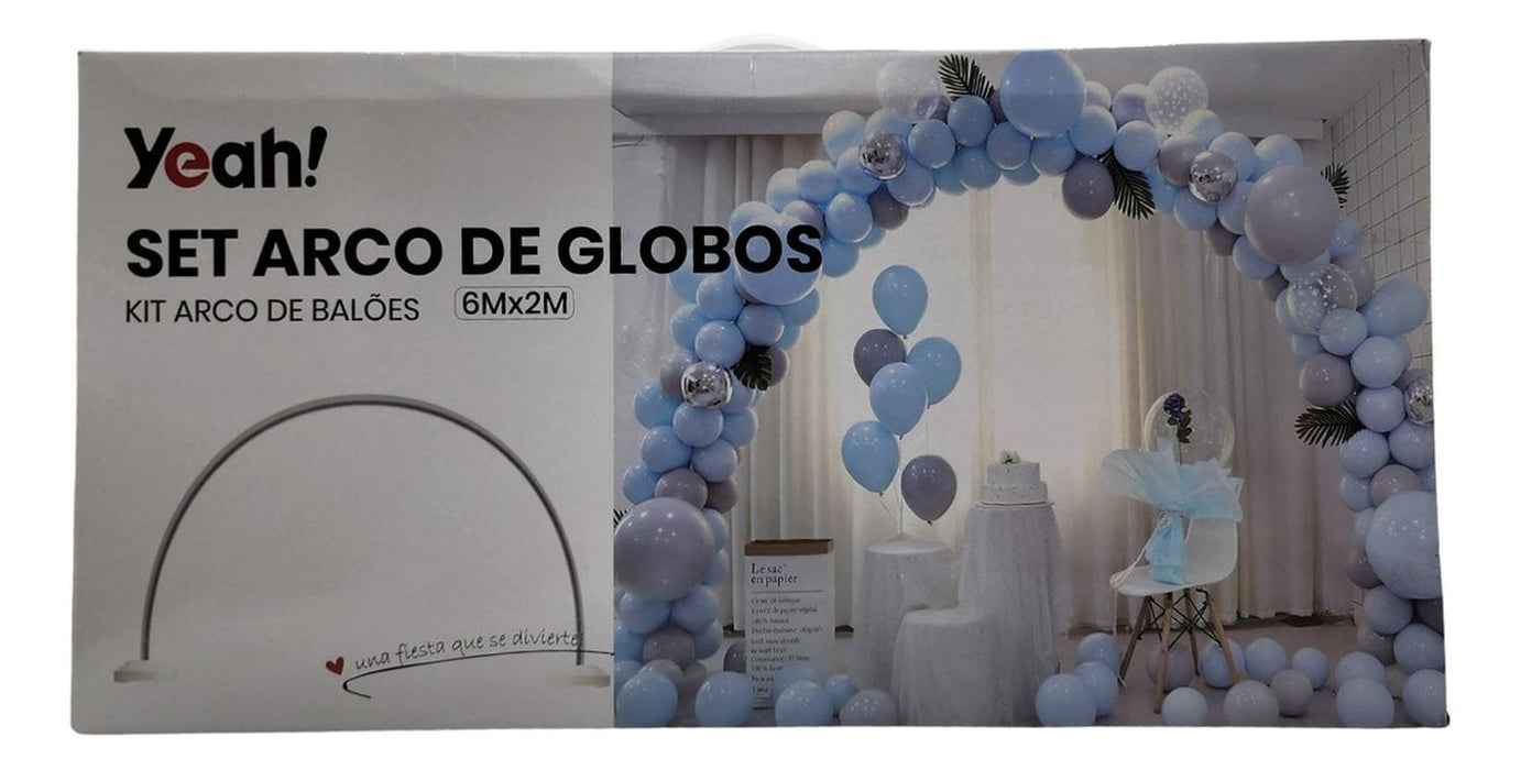 Set Arco De Globos Cumpleaños Fiestas Rosado 186 Piezas