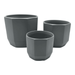 Macetero Maceta De Ceramica Gris Lineas Verticales S - Fliperex