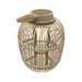 Candelabro De Bambu Natural Nordico Porta Vela Farol 40 CM - Fliperex