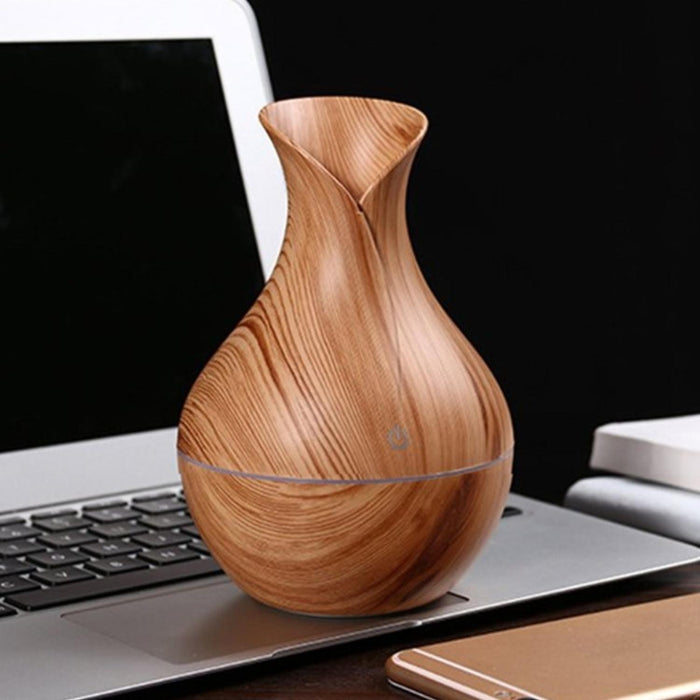 Humidificador Usb Estilo Madera Vaporizador De Aromas