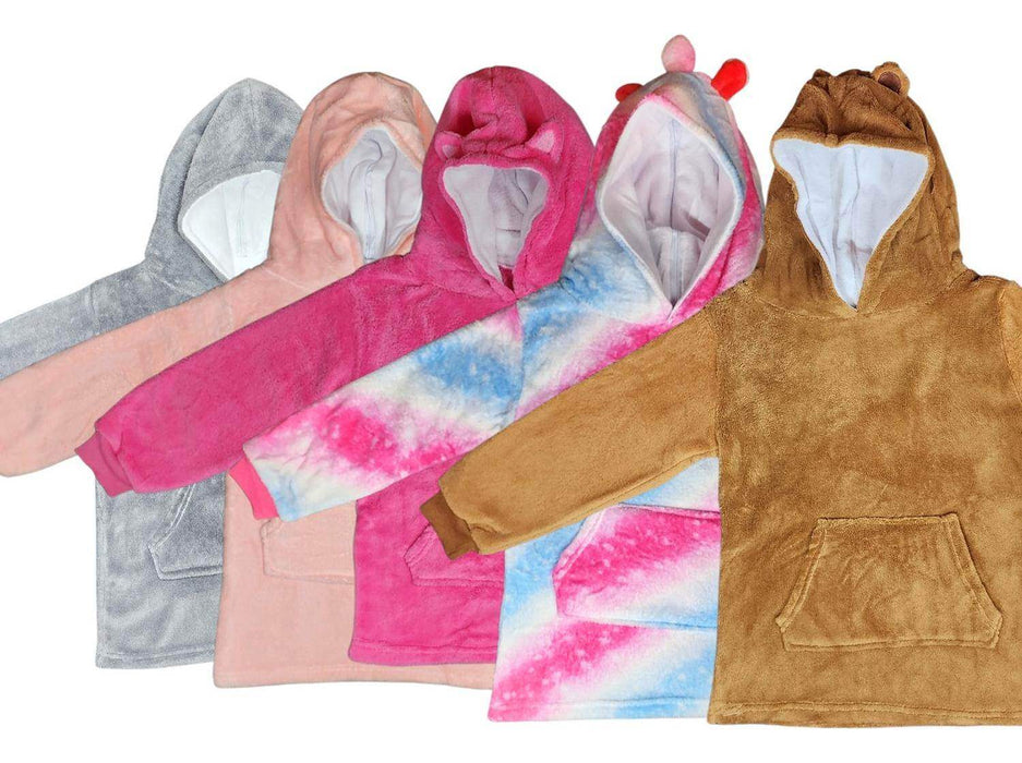 Poleron Con Capucha Infantil Para Niñas Polar Poleron Peluche Felpa Unicornio Multicolor - Fliperex