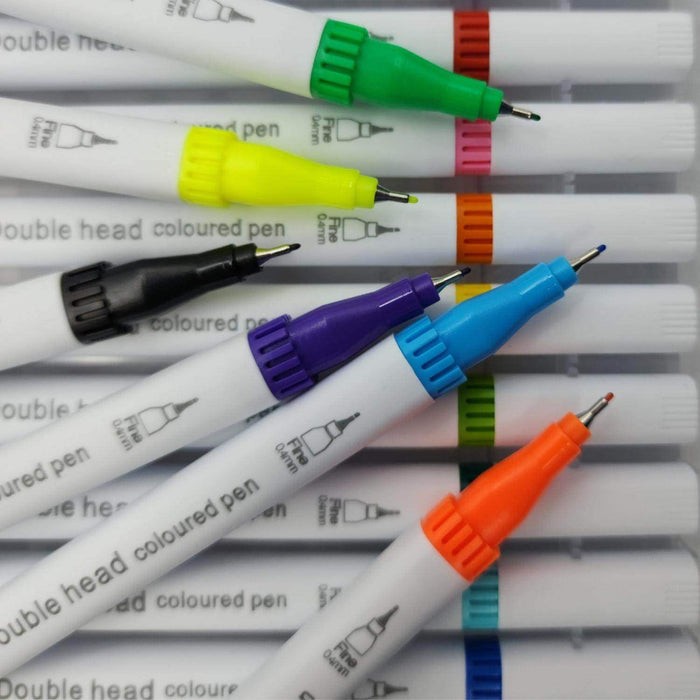 Set Marcadores Doble Punta 36 Lapices Plumones Watercolor - Fliperex