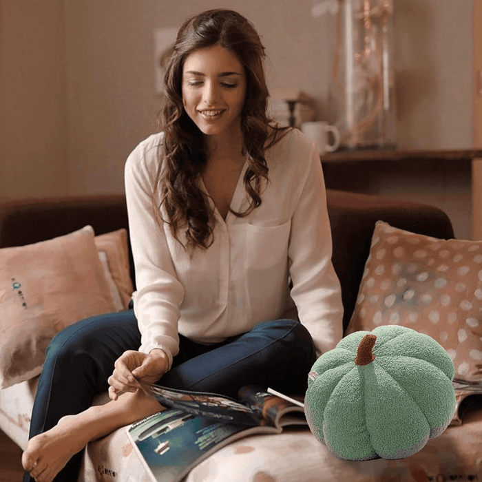 Cojin Decorativo Peluche Forma De Zapallo Calabaza Colores - Fliperex