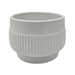 Set 3 Maceteros Maceta De Ceramica Lineas Relieve Blanco - Fliperex