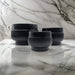 Macetero Maceta De Ceramica Lineas Relieve Negro L - Fliperex