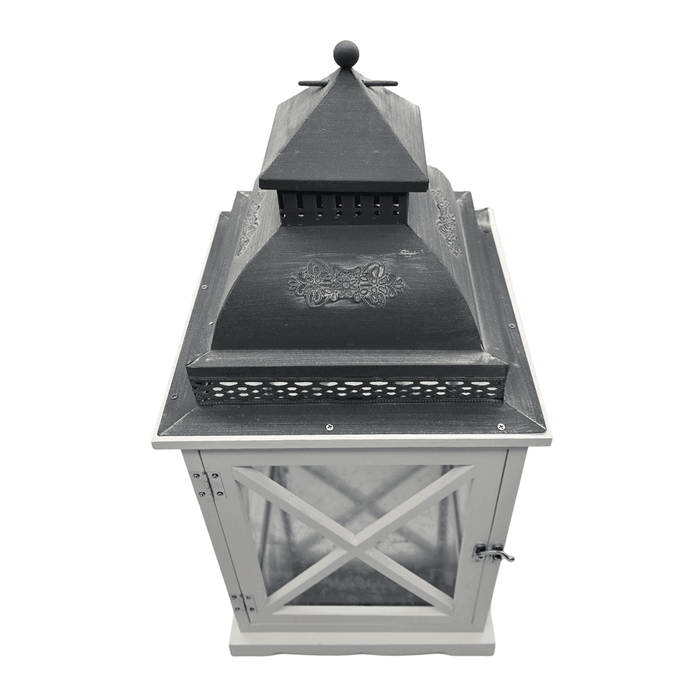 Farol Calentador De Vela Costero De Madera Blanca Vintage S - Fliperex